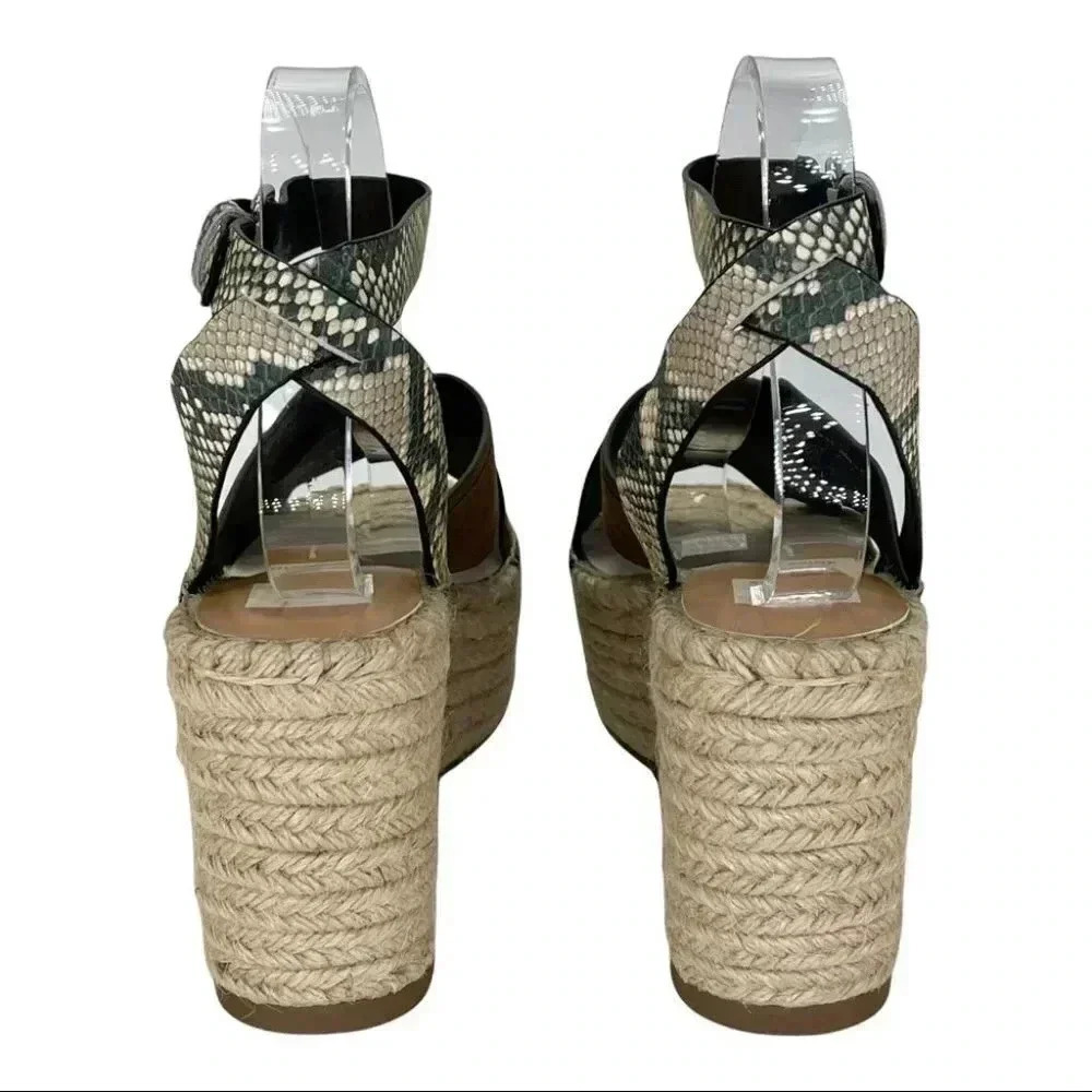 Dolce Vita Carsie Olive Nubuck Leather Espadrille Platform Womens Sandals - Picture 5 of 13